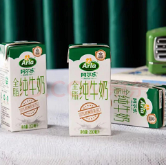40元包邮！阿尔乐 全脂纯牛奶200ml*24盒