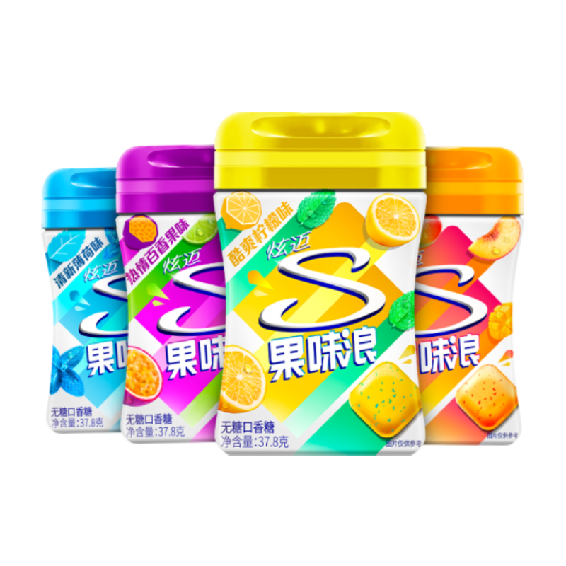 包邮！炫迈混合口味37.8g*4瓶