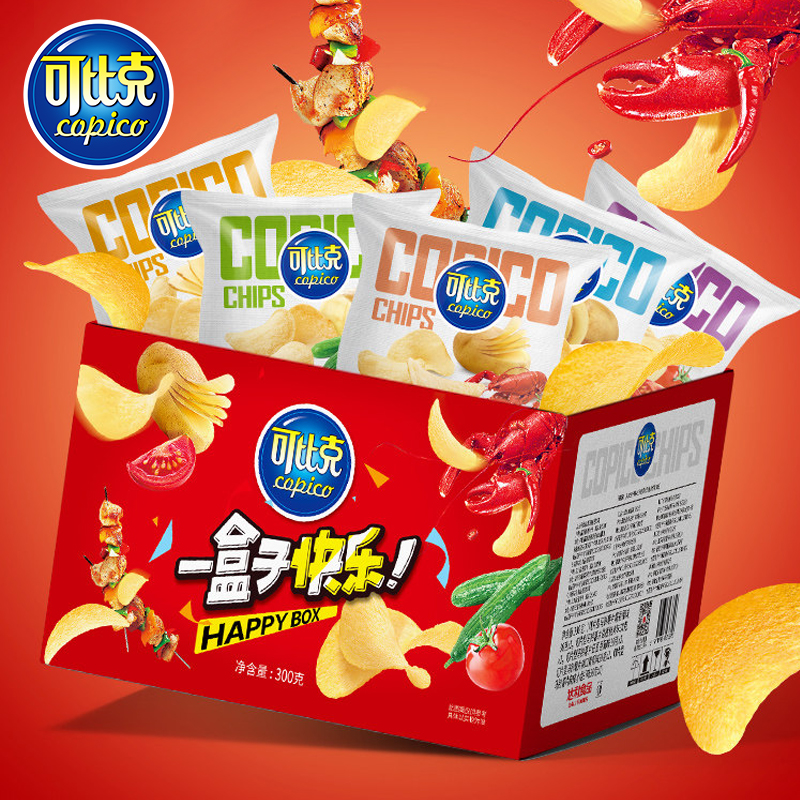 可比克薯片整箱混合多口味30g*10包礼盒款