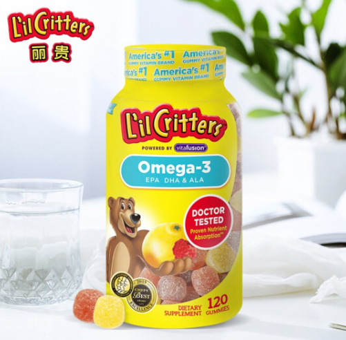 49.9元包邮！lilcritters丽贵小熊糖鱼肝油儿童营养软糖120粒