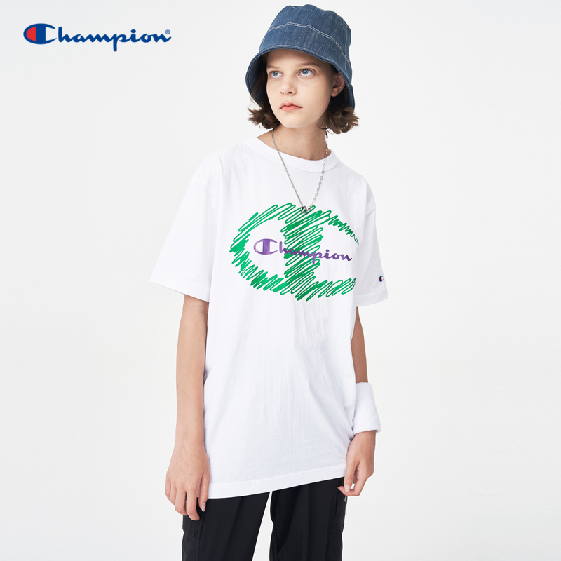 champion涂鸦大C叠印短袖T恤