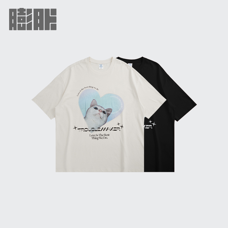【蜜蜂惊喜社】膨胀潮牌傲娇猫咪短袖T恤