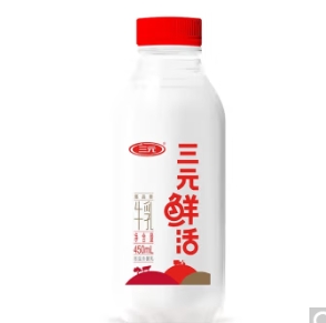 4.9元包邮！三元 鲜活 鲜牛奶450ml/瓶