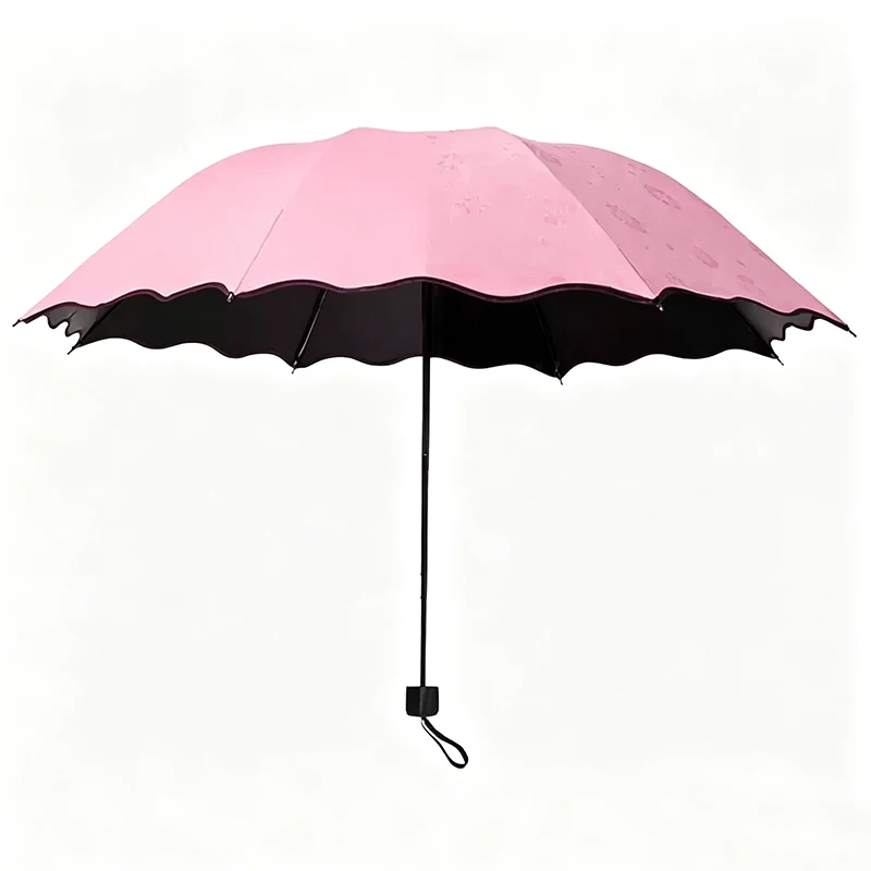 遇水开花的雨伞！8骨黑胶晴雨两用伞