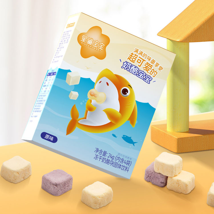 星鲨冻干奶酪块固体饮料零食辅食