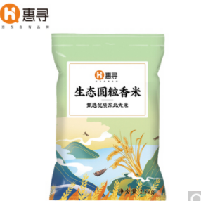 5.5元包邮！惠寻 生态圆粒香米 5斤