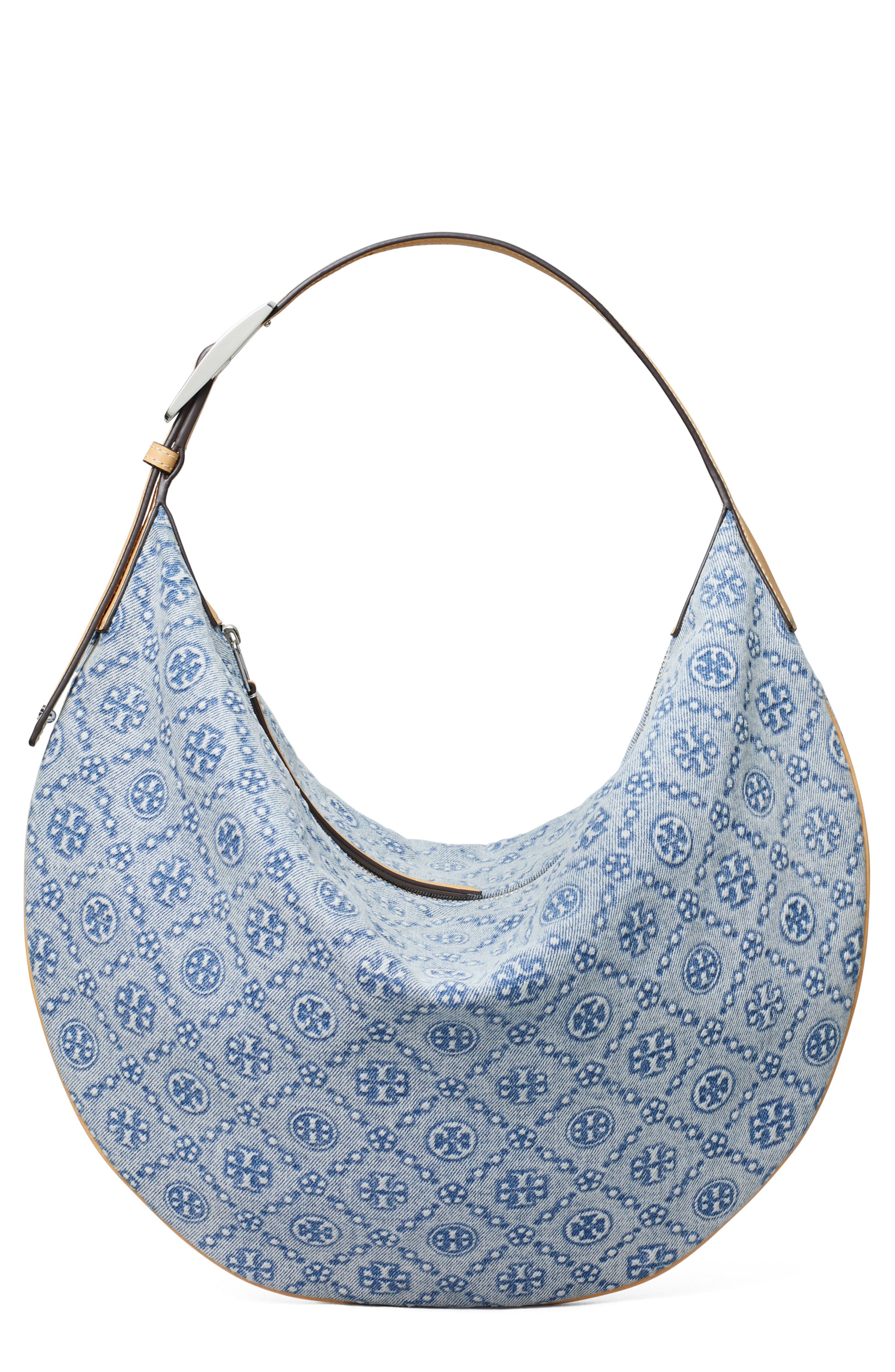 Tory Burch T Monogram Denim 汤丽柏琦保龄球包 Powder Blue