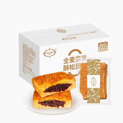16.9元包邮！玛呖德 紫米酥松吐司面包600g*2箱
