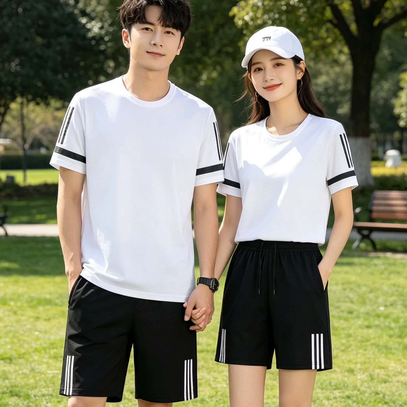 男士速干运动套装上衣+短裤