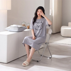 芬腾可安睡裙女夏季莫代尔加肥加大码莫代尔柔软舒适可外穿睡裙