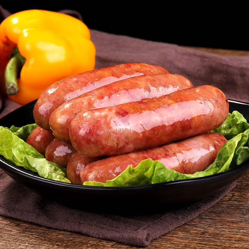 风味烤肠纯肉香肠地道肠热狗肠 10根