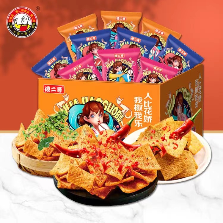 【旗舰店】傻二哥 花椒锅巴23g*10包