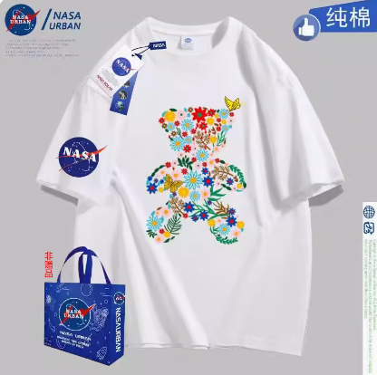 99.6元包邮！NASA URBAN联名款纯棉男女短袖 任选4件