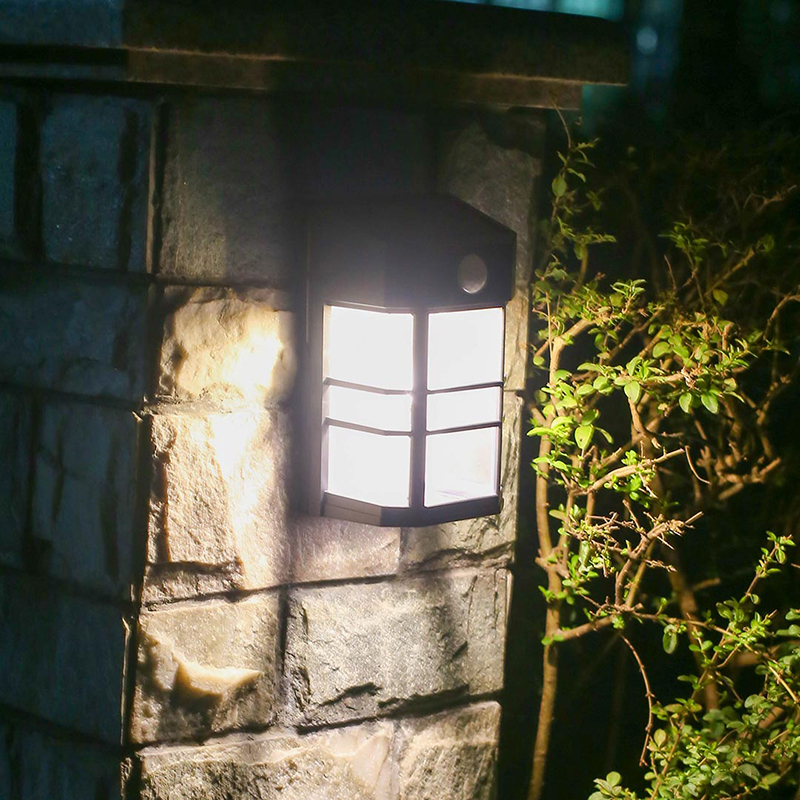 【可签到】太阳能庭院壁灯人体感应灯LED