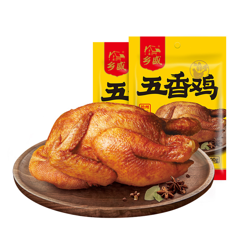 乡盛德州五香老汤扒鸡500g*2
