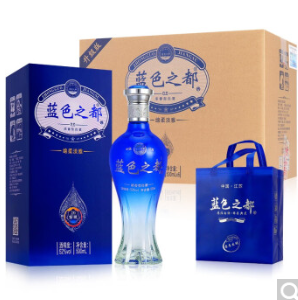 99元包邮！洋河镇 蓝色之都酒 浓香型白酒52度500ml *6瓶