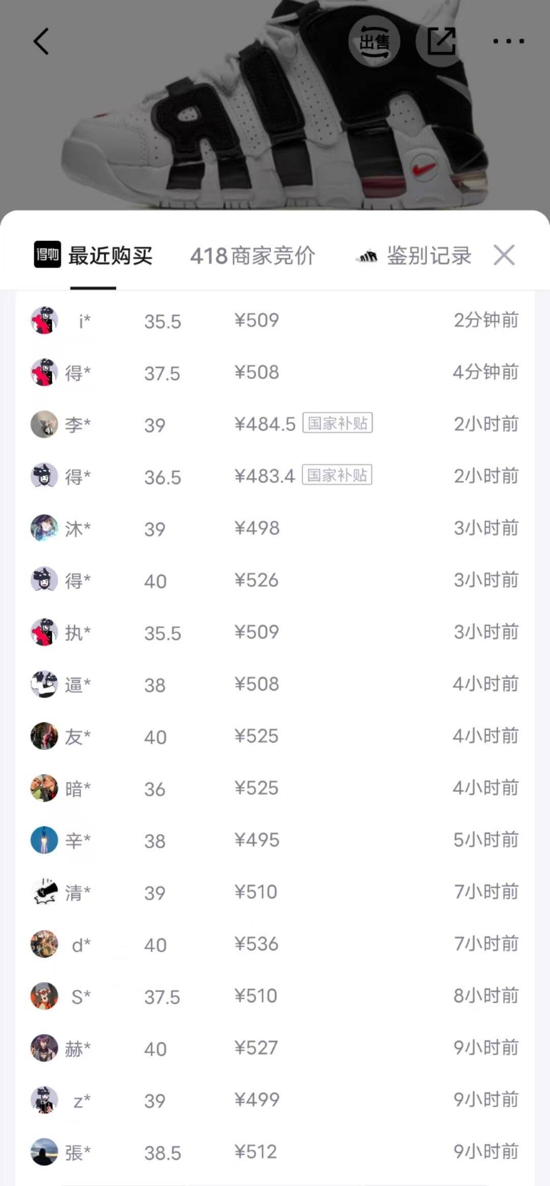 耐克黑白熊猫AIR鞋：消费券到手395元，得物价525元
