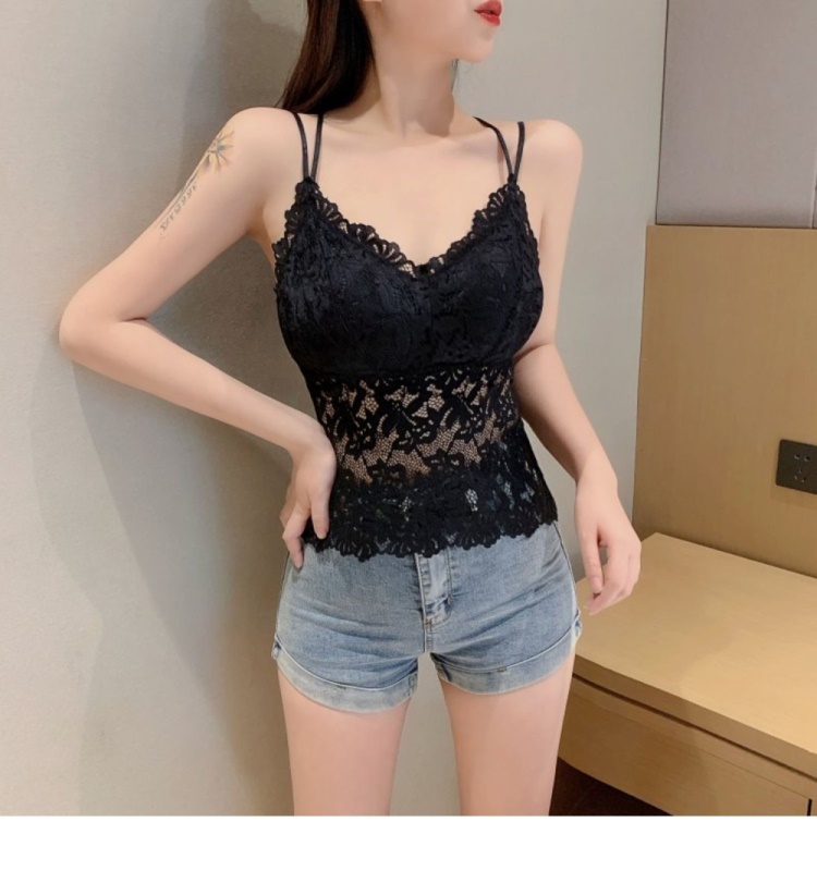 大胸显小新款V领性感蕾丝美背内衣