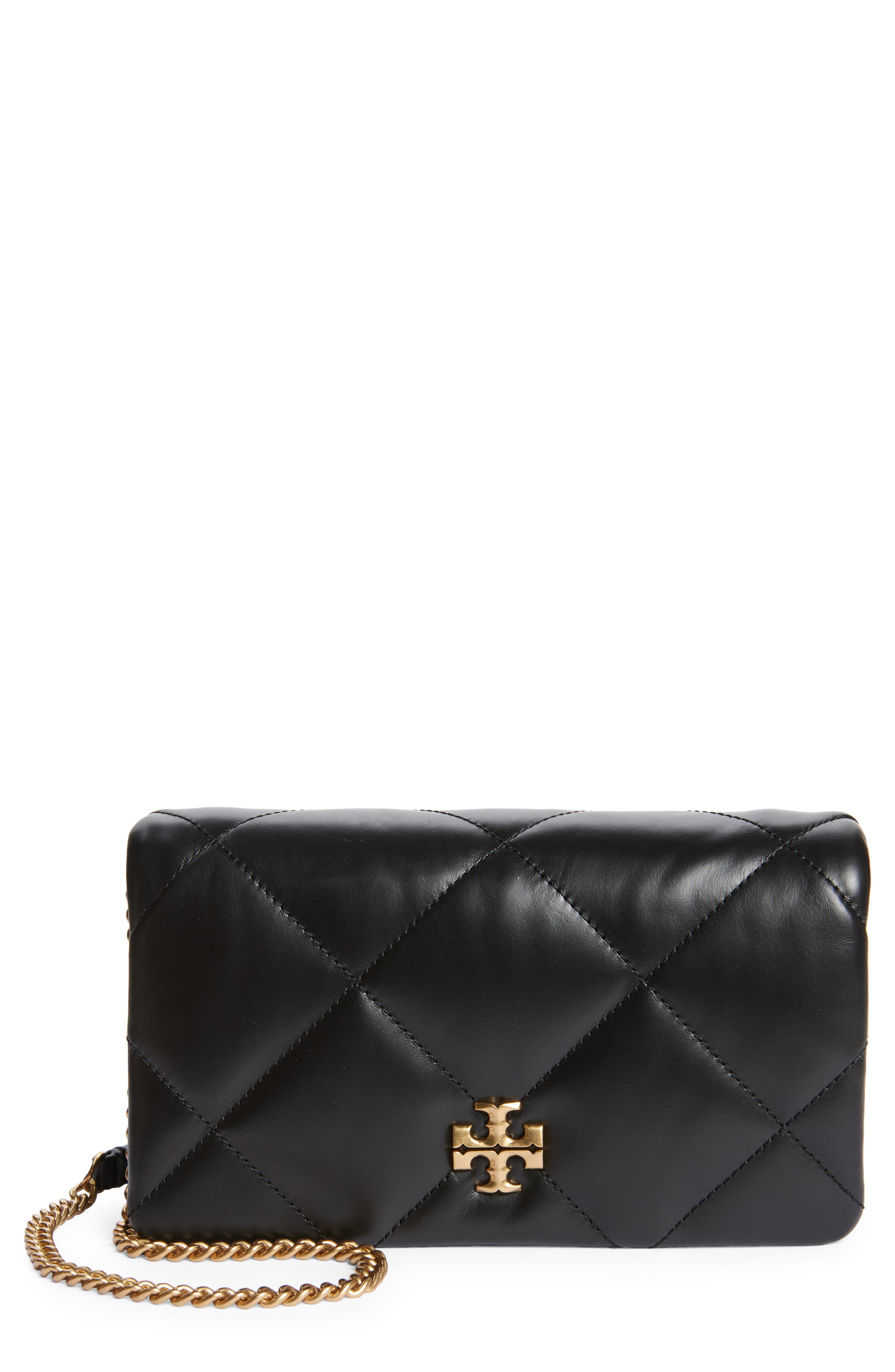 Tory Burch Kira Diamond Quilted Leather Wallet On a Chain