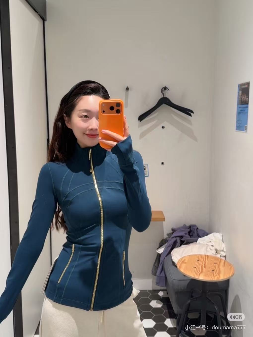 Lulu Define印支蓝金拉链瑜伽裤下折优惠