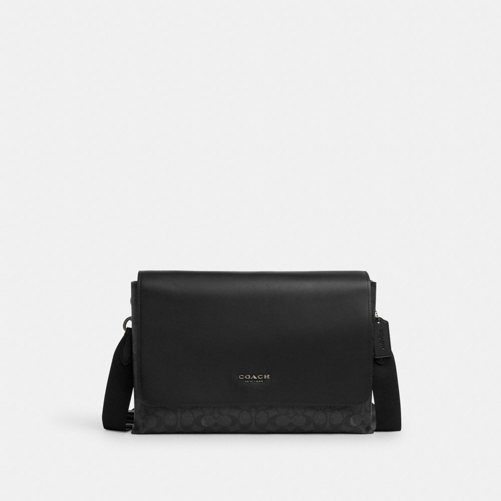 coach caleb messenger bag in signature canvas CY837-QBMI5