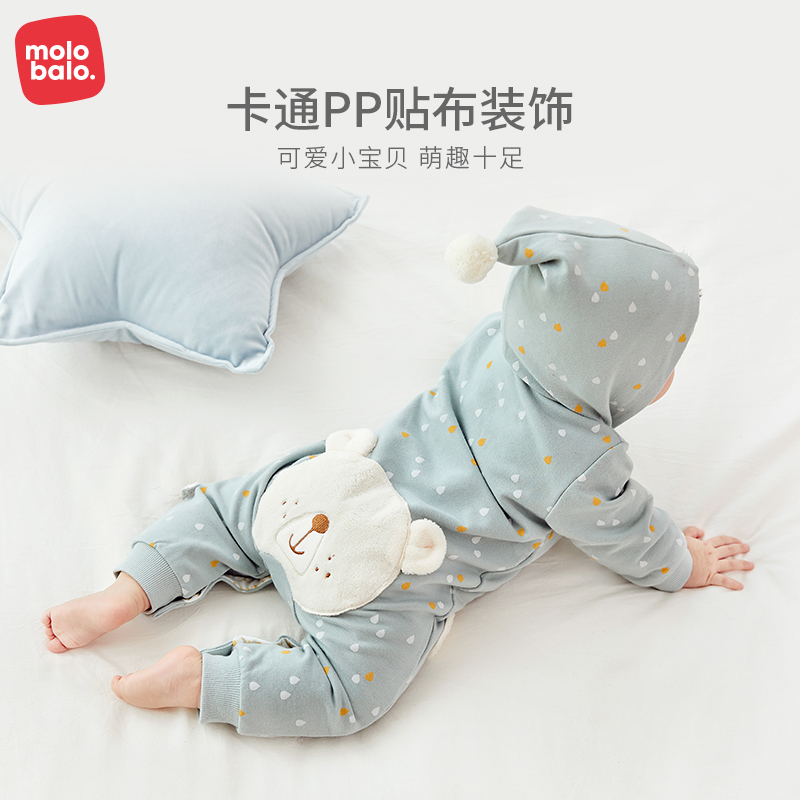 新生婴儿连体衣春秋装卡通哈衣连帽衣服