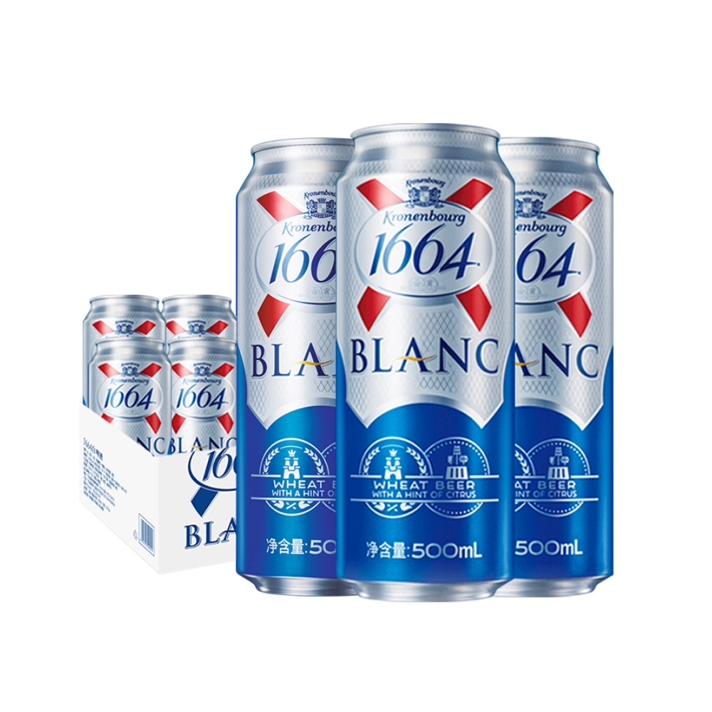 猫超！1664啤酒白啤酒500ml*12