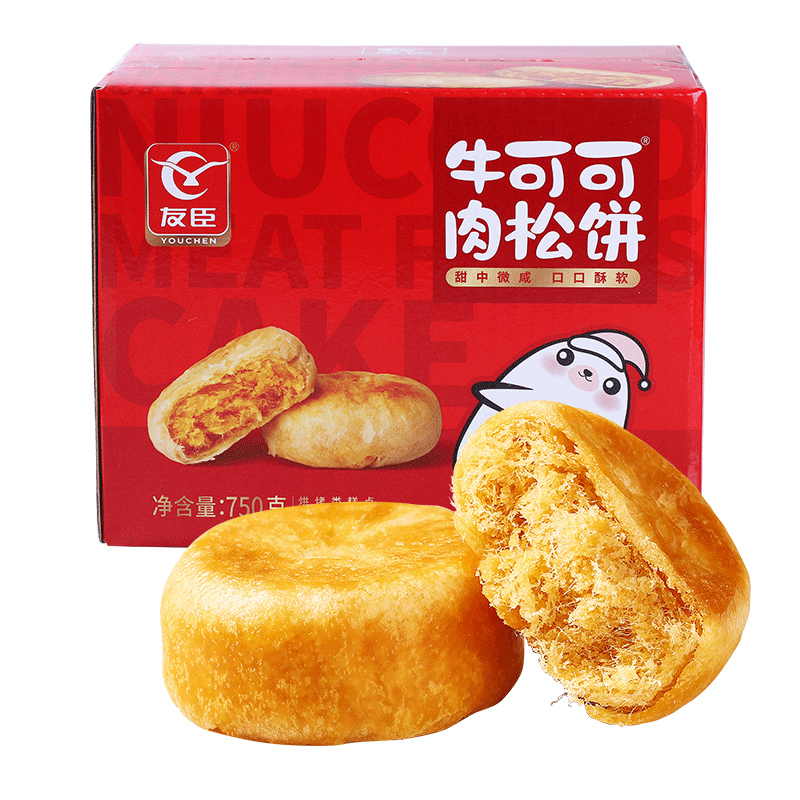 【佟丽娅推荐】友臣早餐肉松饼整箱500g