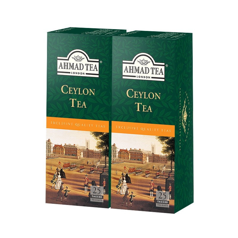 英国亚曼AHMAD TEA斯里兰卡锡兰红茶25包*2盒