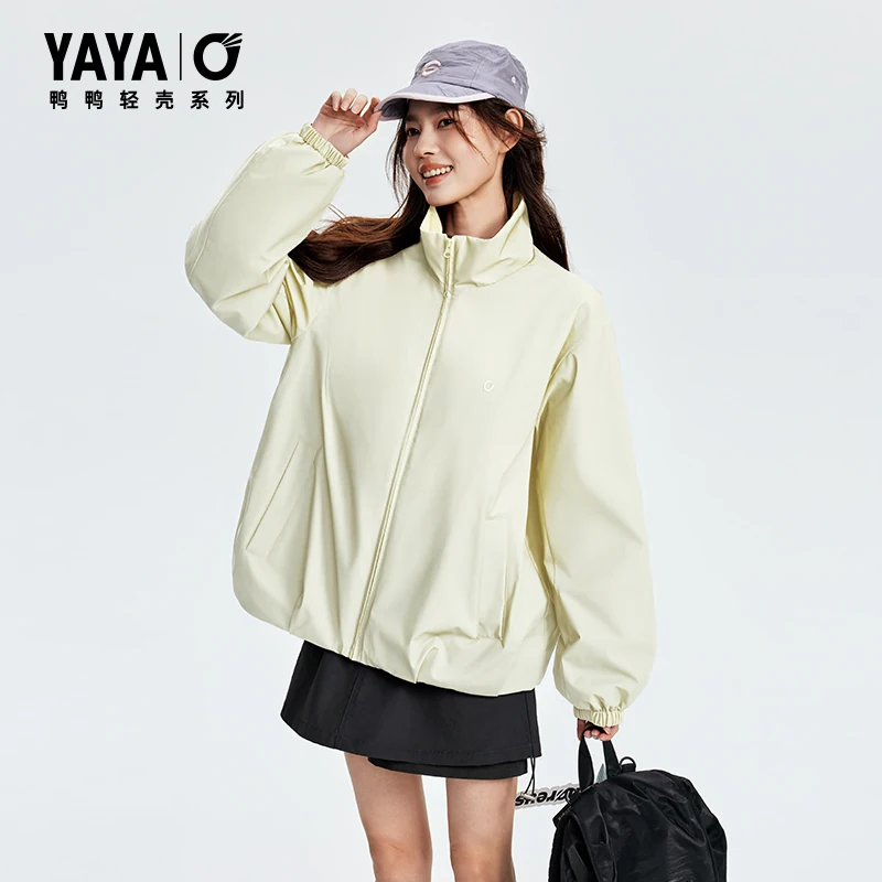 【轻壳系列】鸭鸭羽绒服女士2026秋冬新品宽松立领休闲运动外套J