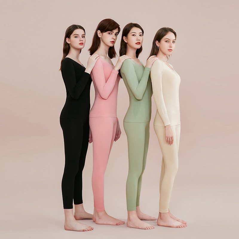 线下商场同款！修身发热无缝内衣秋衣套装