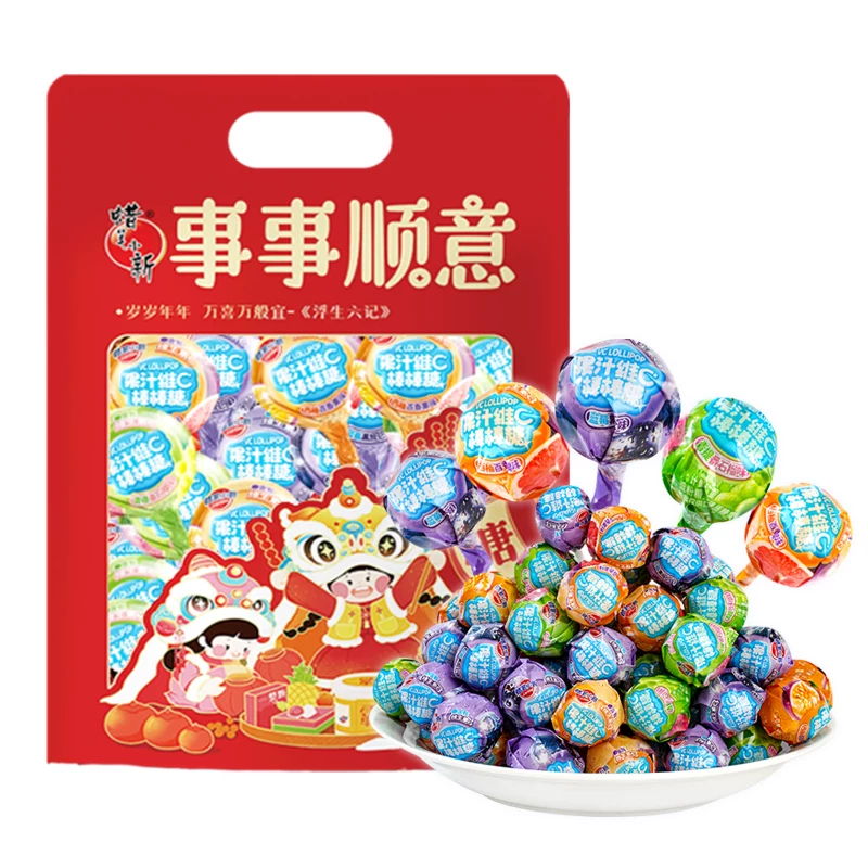 11.9！【蜡笔小新】果汁维C棒棒糖500g