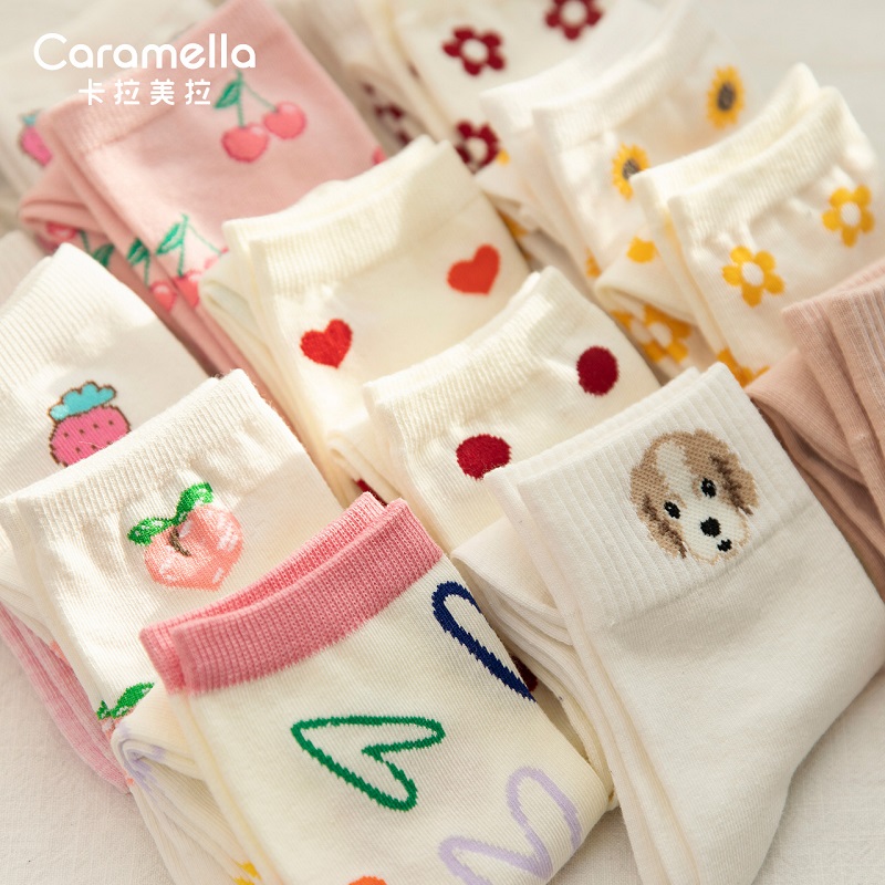 caramella女士春夏袜子8双