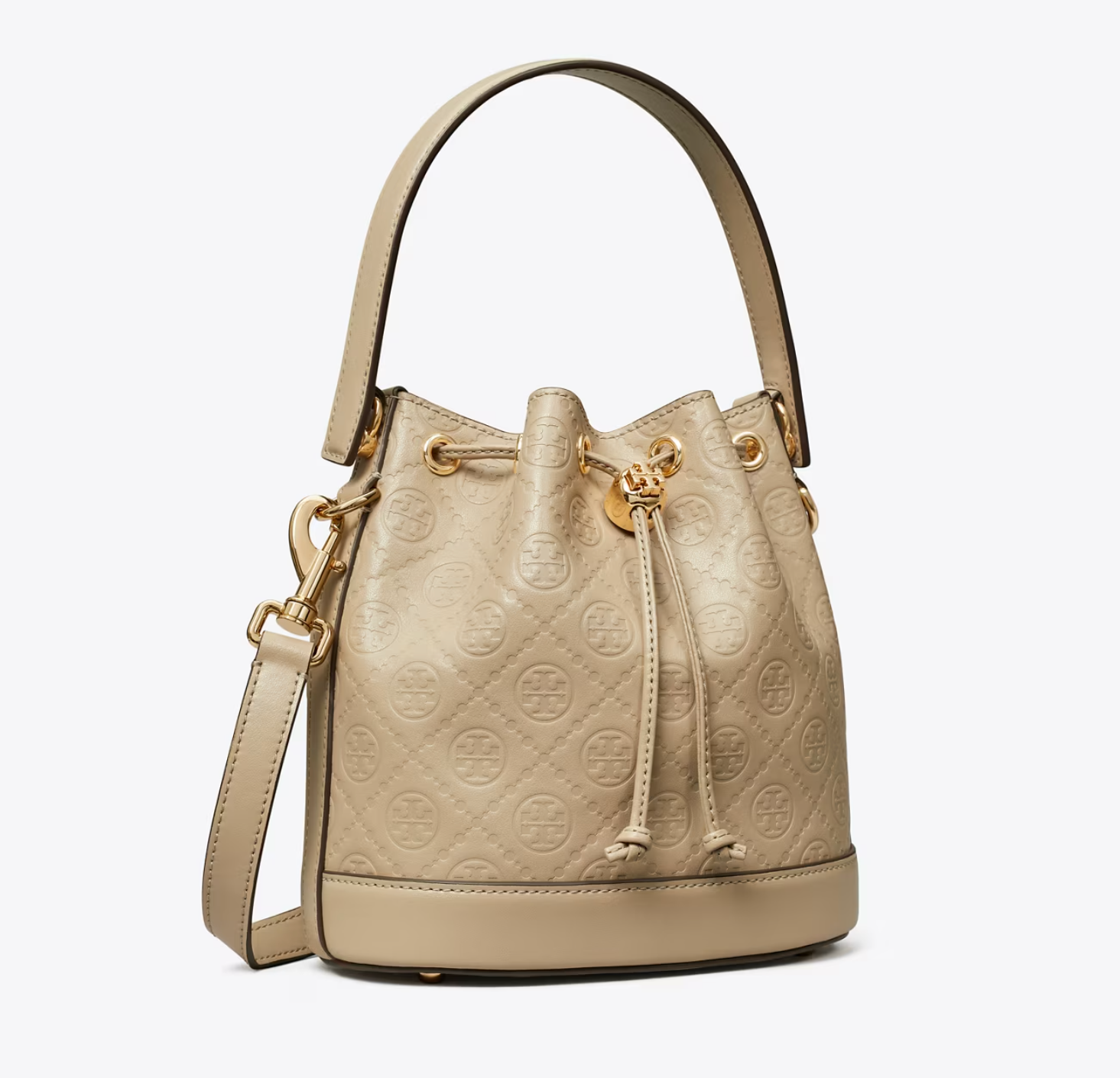 Tory Burch 汤丽柏琦T MONOGRAM 水桶包 Fresh Clay
