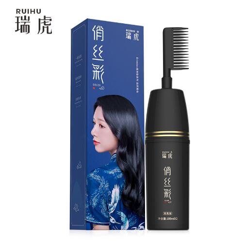 19元包邮！瑞虎 俏丝彩染发剂植物一梳黑