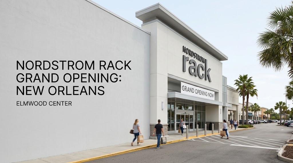 Exterior view of a newly opened Nordstrom Rack discount retail store