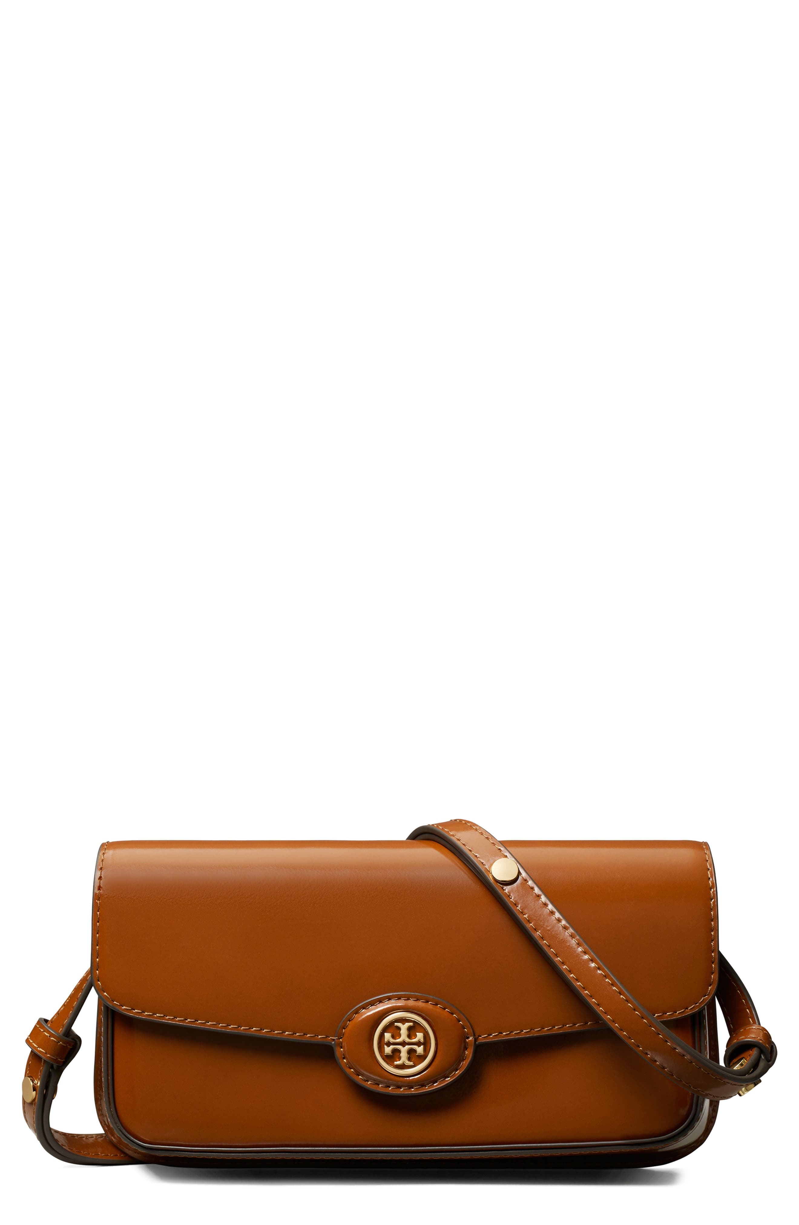 Tory Burch Robinson Spazzolato Leather Shoulder Bag