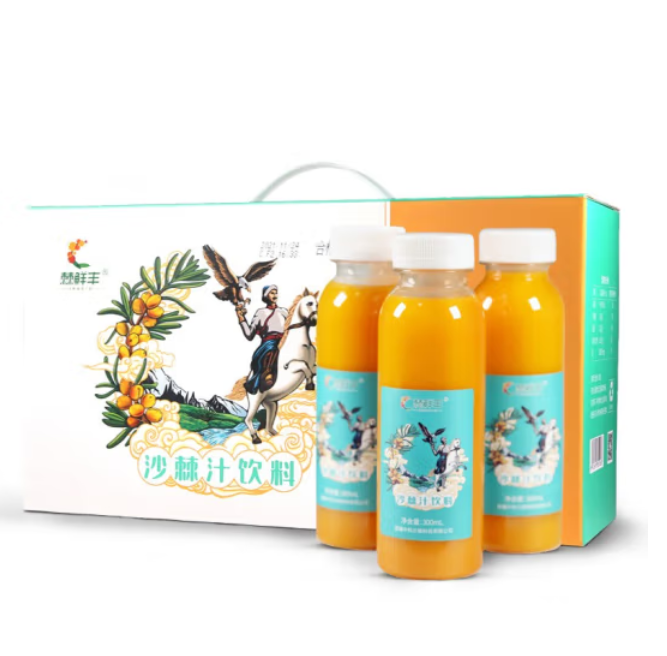 30元包邮！京东农场 生榨新疆沙棘汁300mL*12瓶