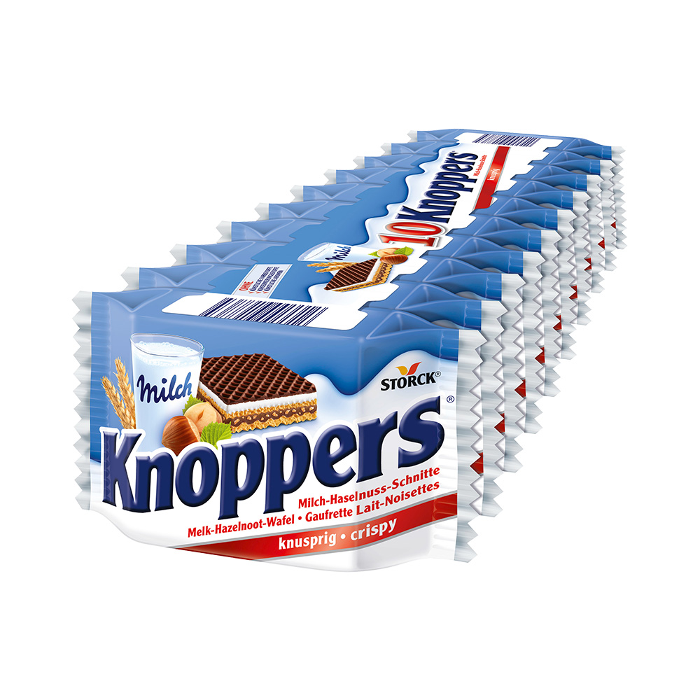 Knoppers牛奶巧克力榛子夹心威化饼干10包