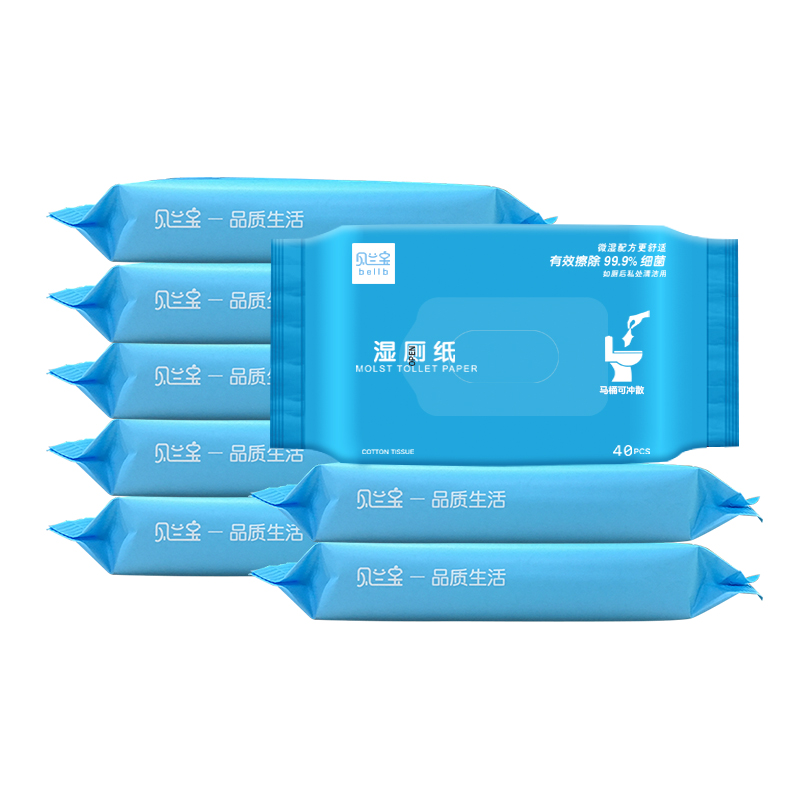 家庭实惠装湿厕纸40抽*3包