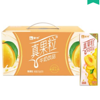 【折1.36元/盒】65.55元包邮！蒙牛 真果粒桃果粒牛奶饮料 250g*48盒 