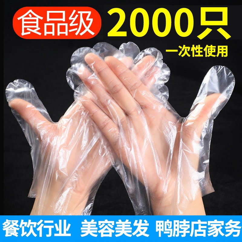 一次性手套加厚透明塑料手套 1000只装