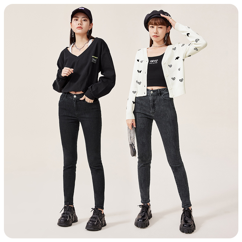 【A21女装旗舰店！】女装牛仔裤