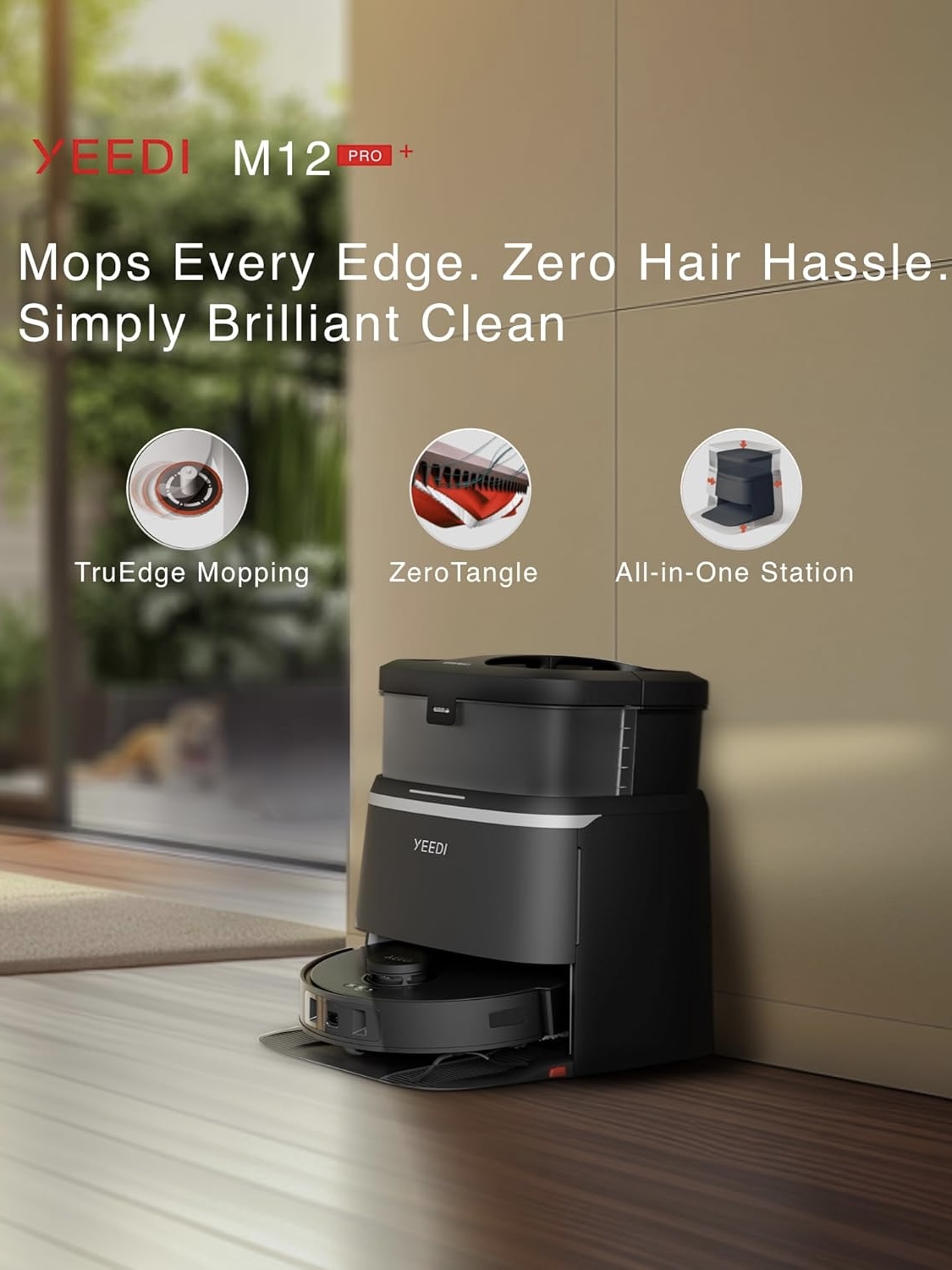 Yeedi M12 PRO+ Carpet detection and mop lifting
