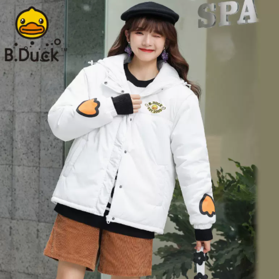 【秒杀】79元包邮！B.Duck小黄鸭保暖棉服冬季轻薄羽绒服连帽