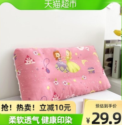 19.9元包邮！迪士尼 儿童纯棉卡通豆豆枕