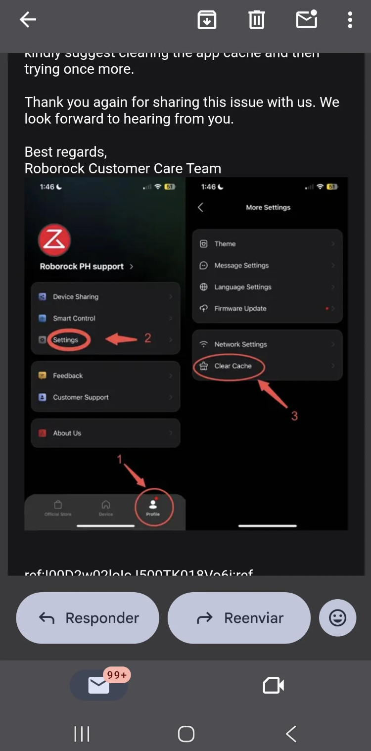 Roborock React Native Error Stack Trace Detailed React Native developer stack trace error code display inside Roborock app