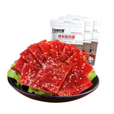 7.9元包邮！味巴哥 芝麻猪肉脯100g