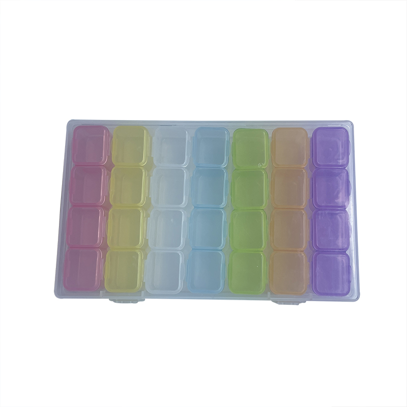 便携透明首饰盒耳钉项链耳饰盘28格收纳盒