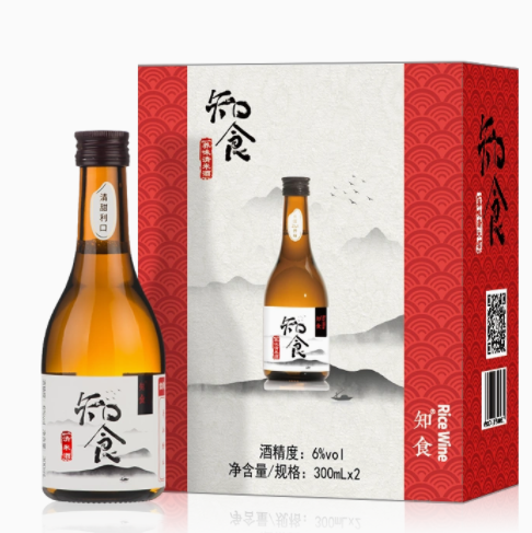 15.9元包邮！知食 清米酒300mL*2瓶
